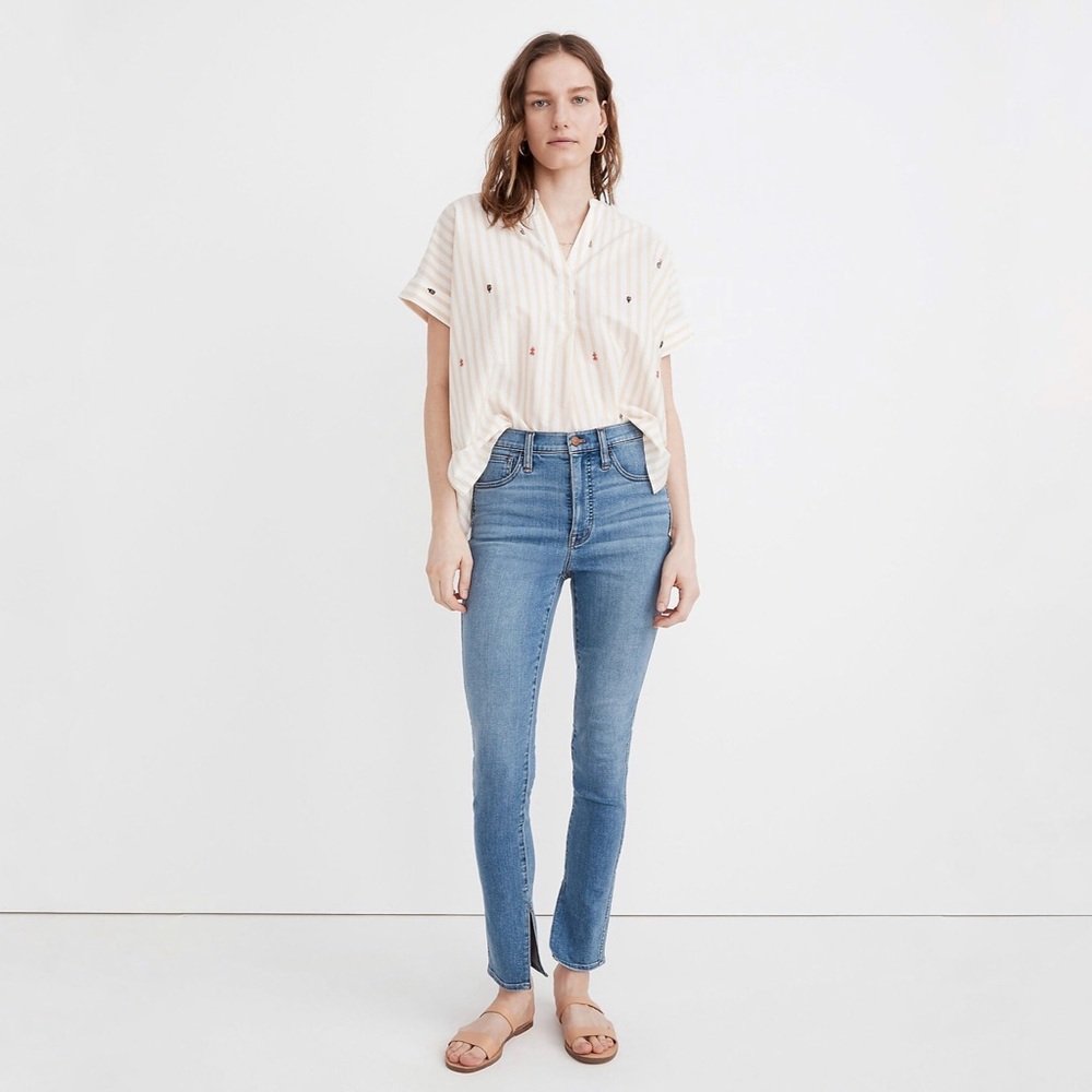 Madewell | 10" High-Rise Roadtripper Supersoft Jeans Minford Wash Ankle Slit‎ 28